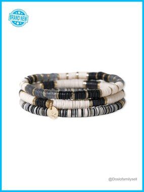 Boho Stackable Sequins Stretch Bracelets Circle Charm Handmade Jewelry